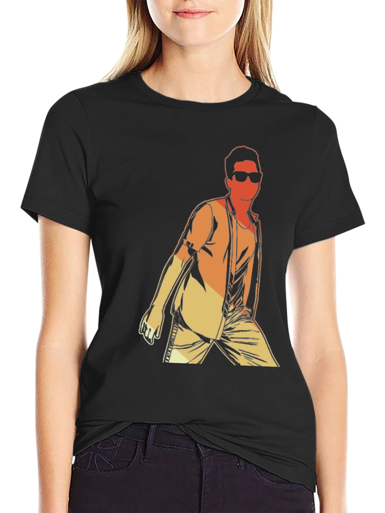 Retro Graphic Tee - Cool Man Illustration