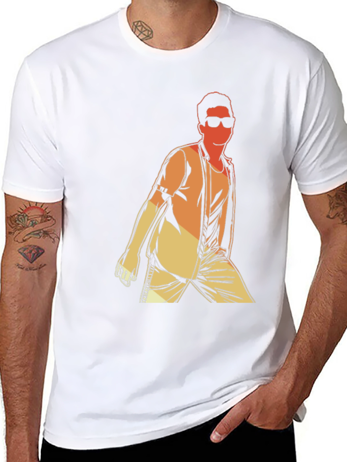Retro Graphic Tee - Cool Man Illustration
