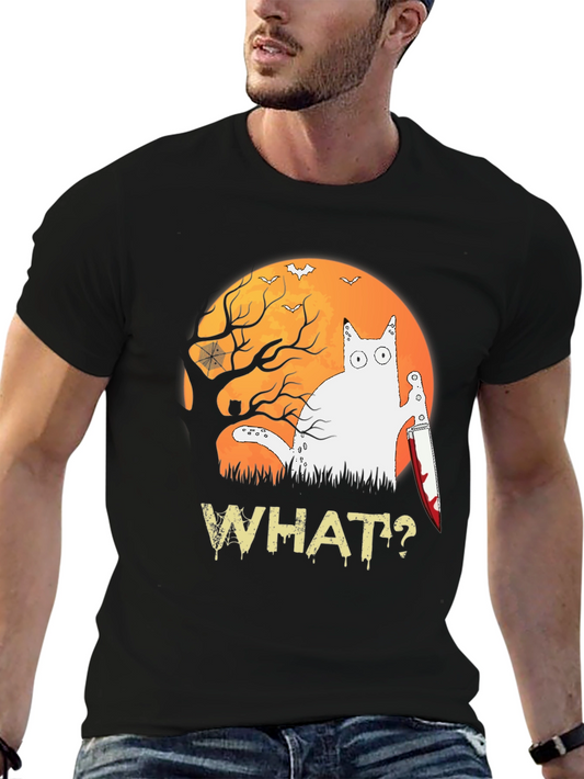 Halloween Cat WHAT? T-Shirt - Spooky Season Apparel