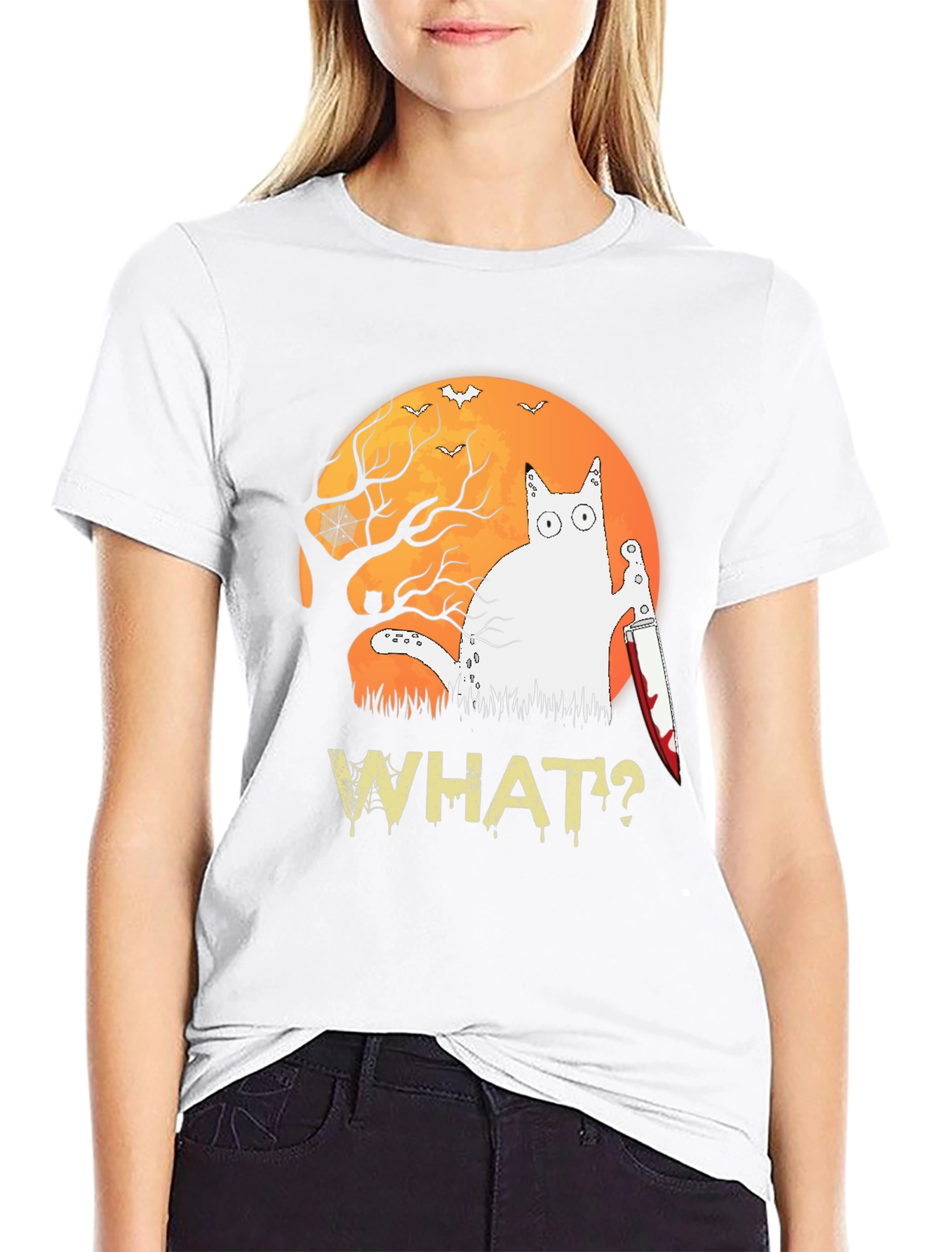Halloween Cat WHAT? T-Shirt - Spooky Season Apparel