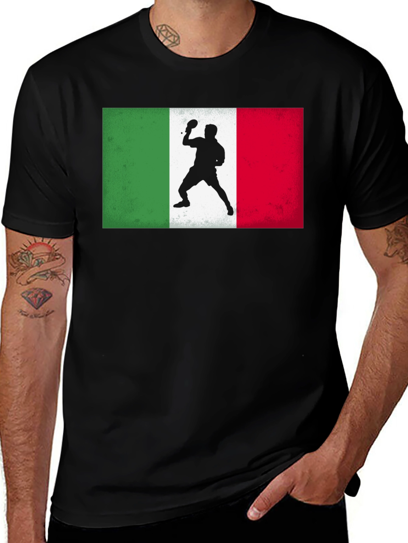 Italy Table Tennis Flag T-Shirt