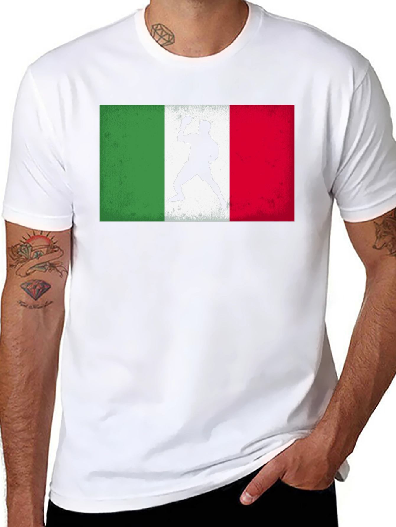 Italy Table Tennis Flag T-Shirt
