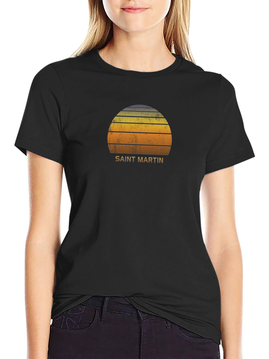 Saint Martin Sunset Graphic Tee - Retro Island Vibes
