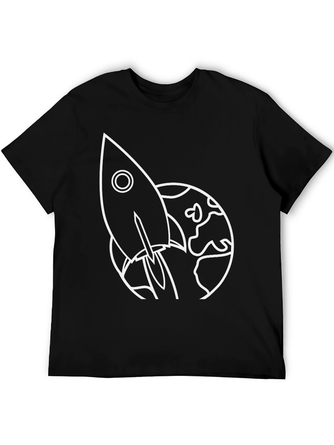 Rocket Launch Graphic Tee - Black Cotton