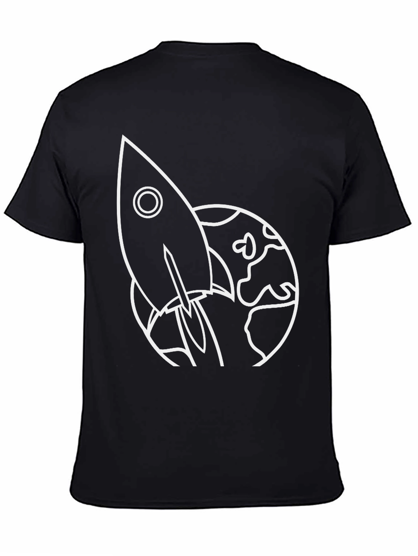 Rocket Launch Graphic Tee - Black Cotton