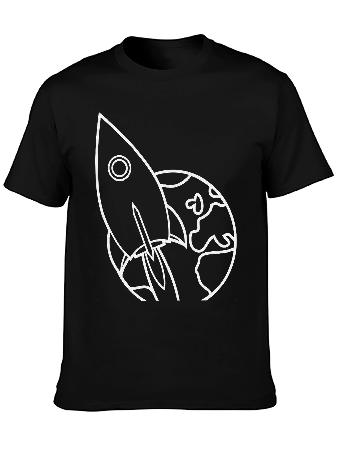 Rocket Launch Graphic Tee - Black Cotton