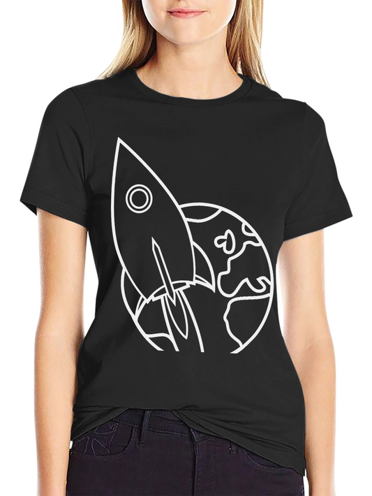 Rocket Launch Graphic Tee - Black Cotton