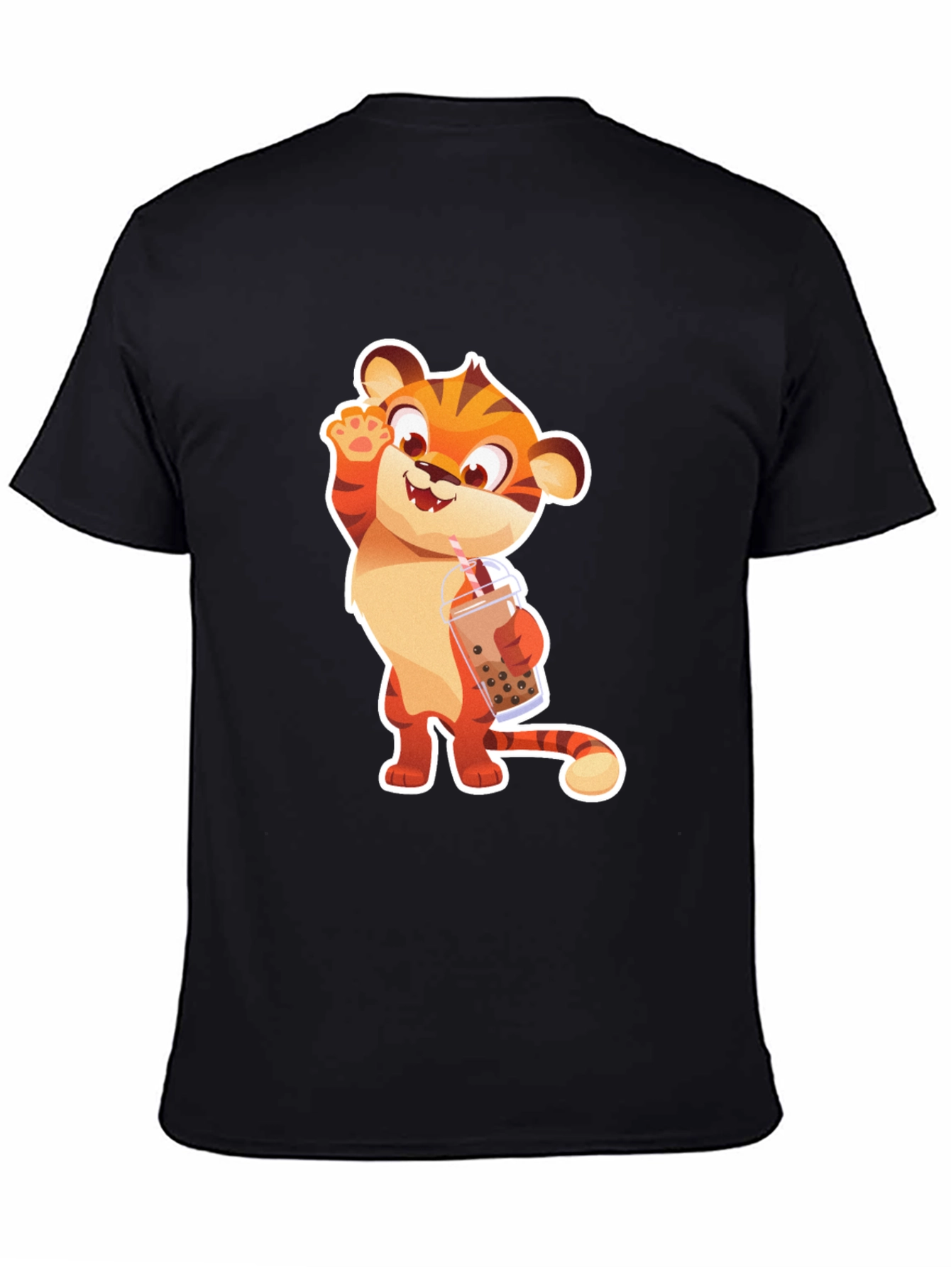 Cute Tiger Boba Tea Graphic T-Shirt