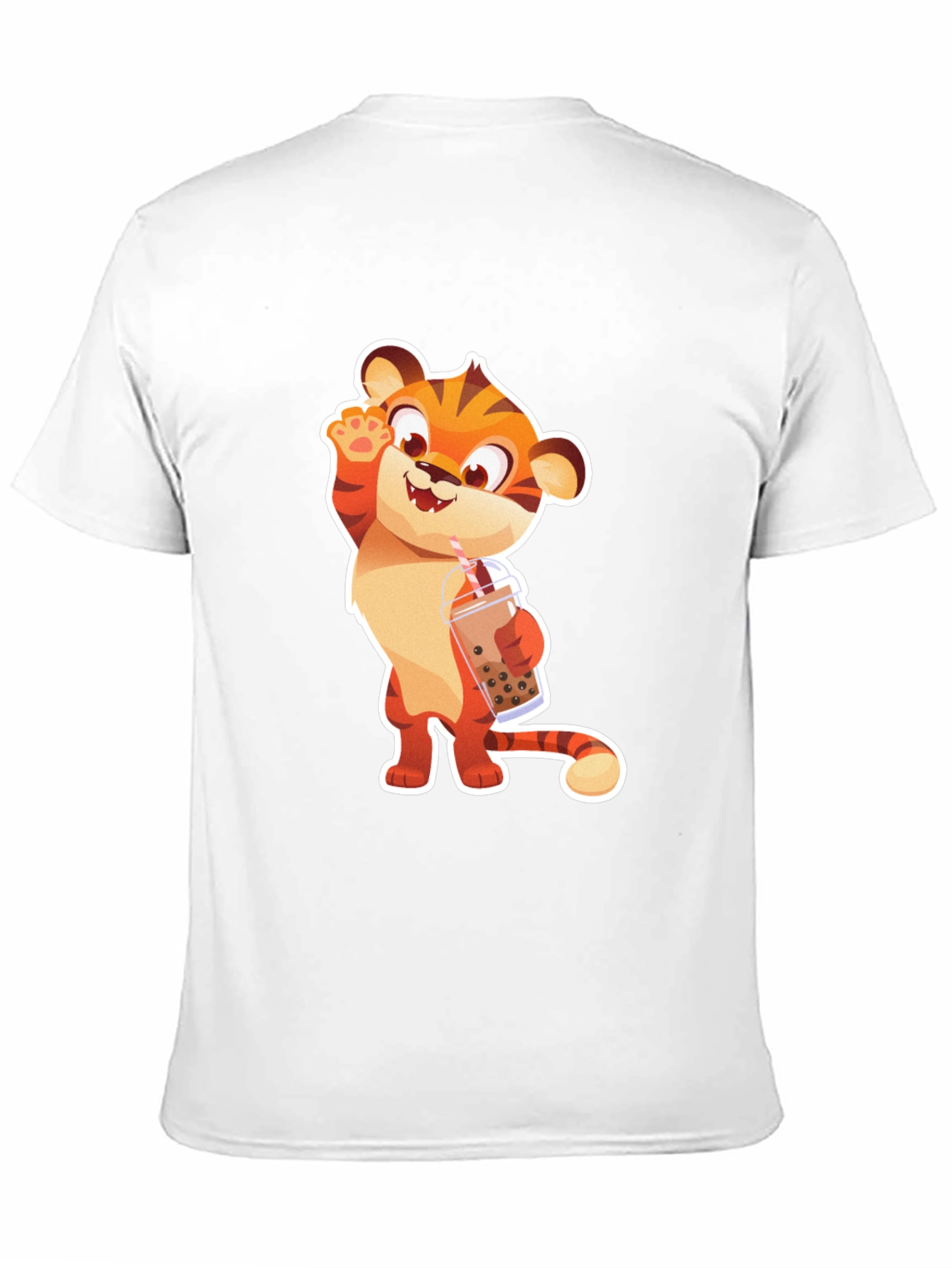 Cute Tiger Boba Tea Graphic T-Shirt