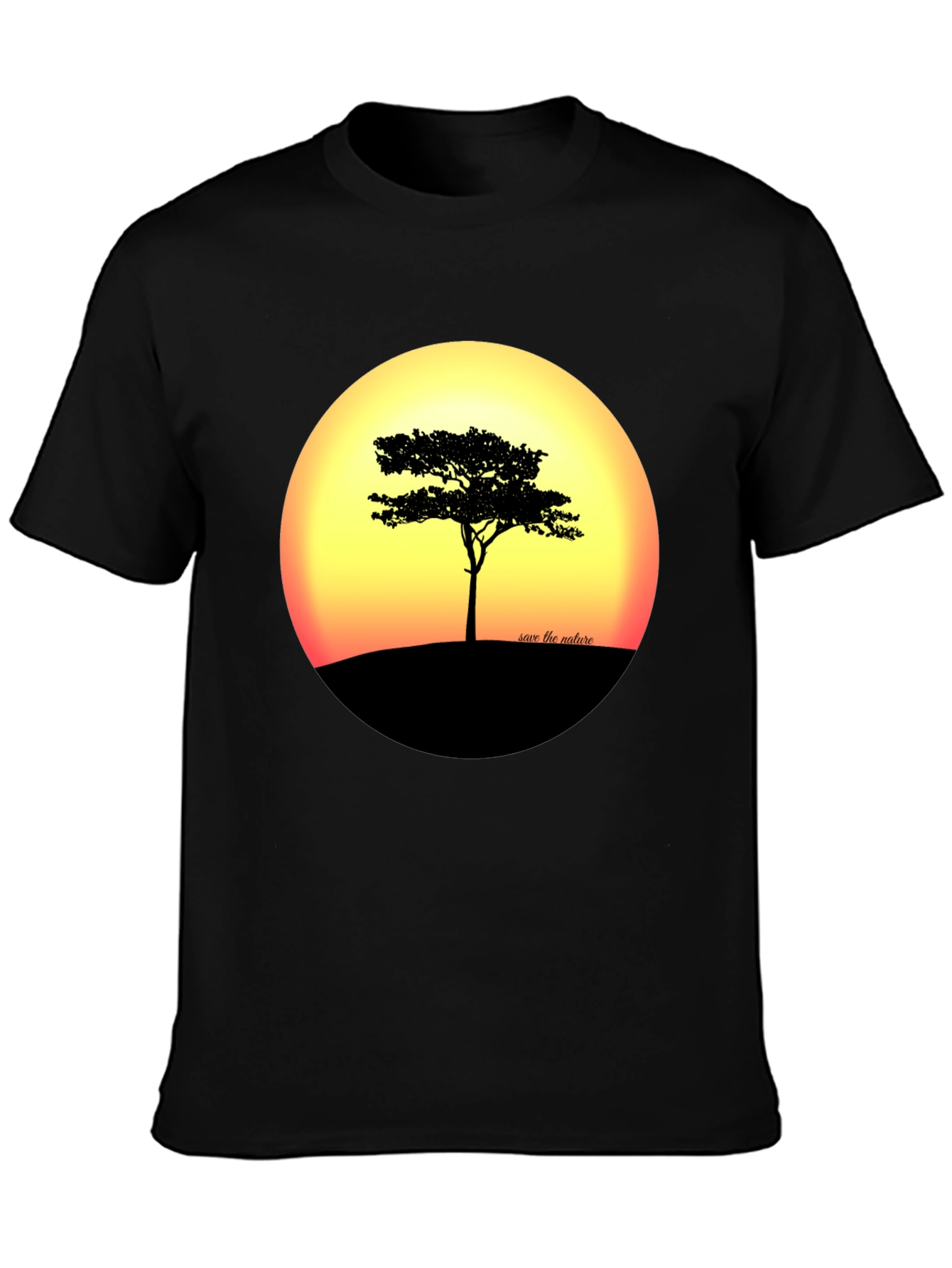 Nature Sunset Tree Graphic T-Shirt