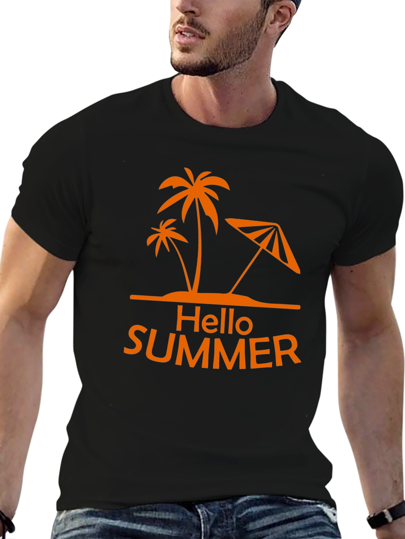 Hello Summer Palm Tree Graphic Tee