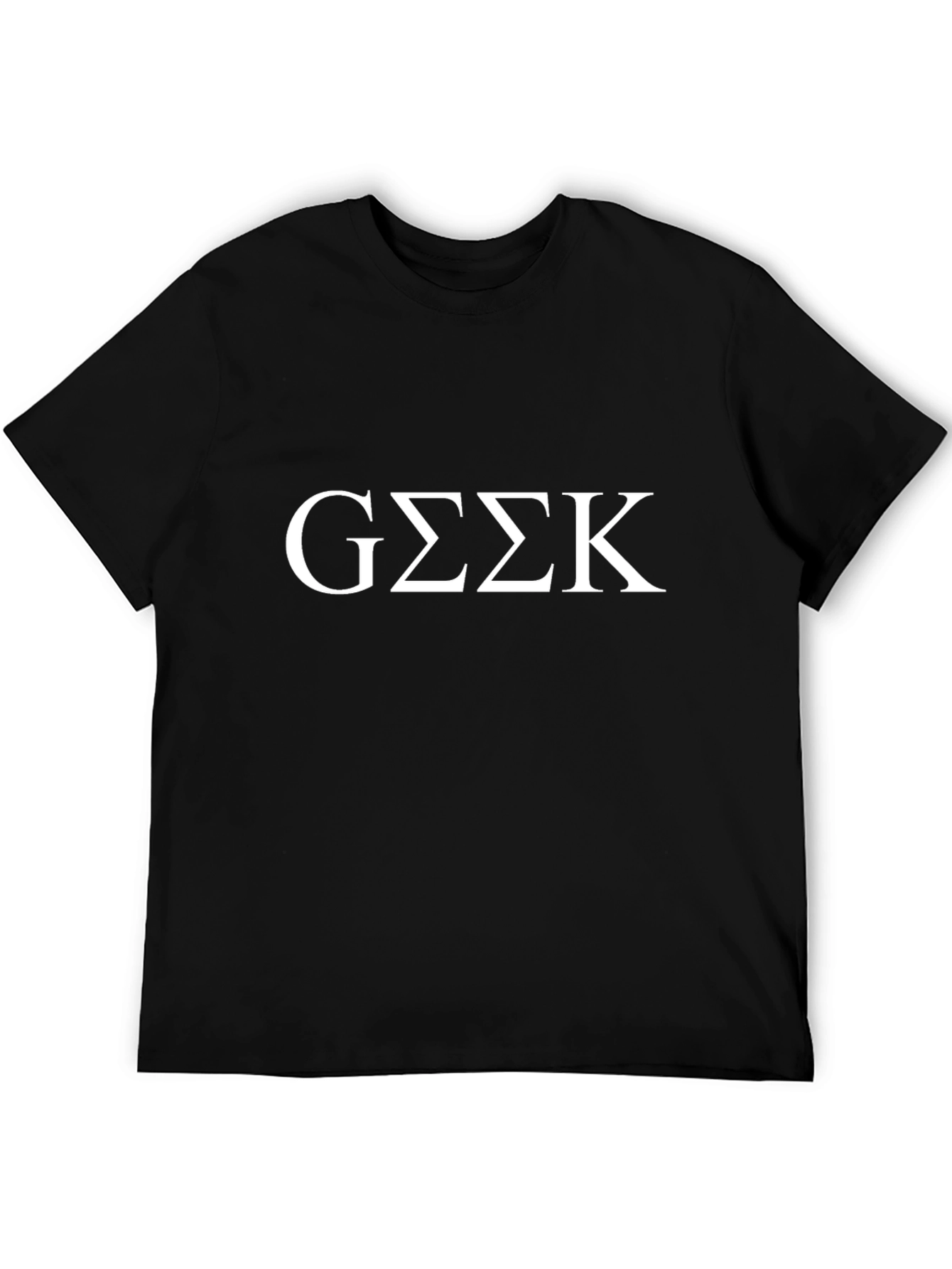 Geek Greek Letters Graphic Black T-Shirt