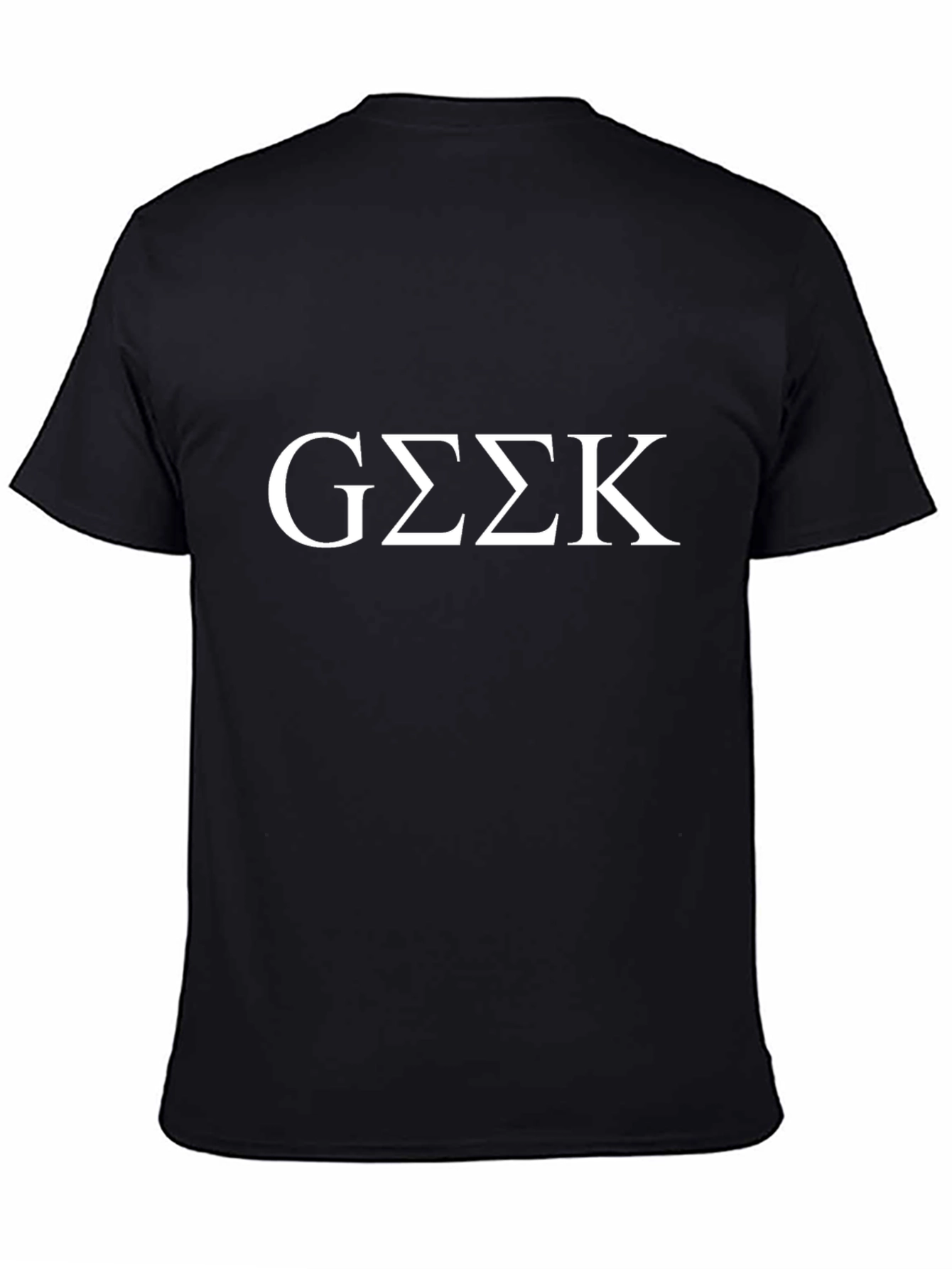 Geek Greek Letters Graphic Black T-Shirt