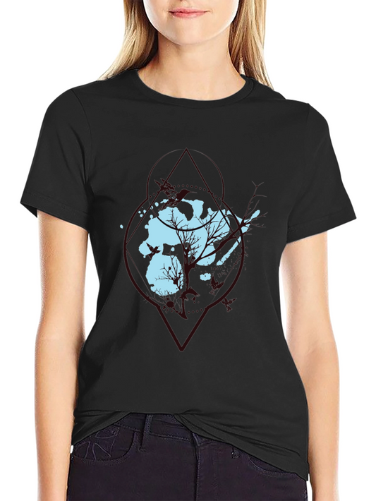 Abstract Tree Graphic Black Tee