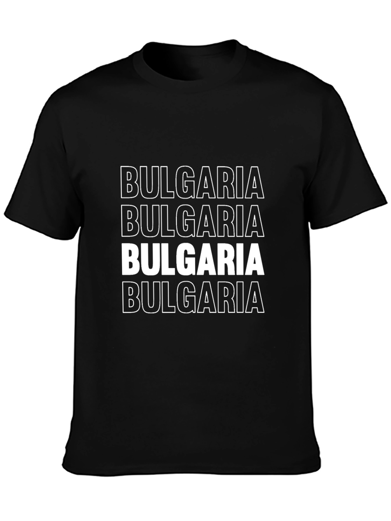 Bulgaria Text Graphic T-Shirt - Black