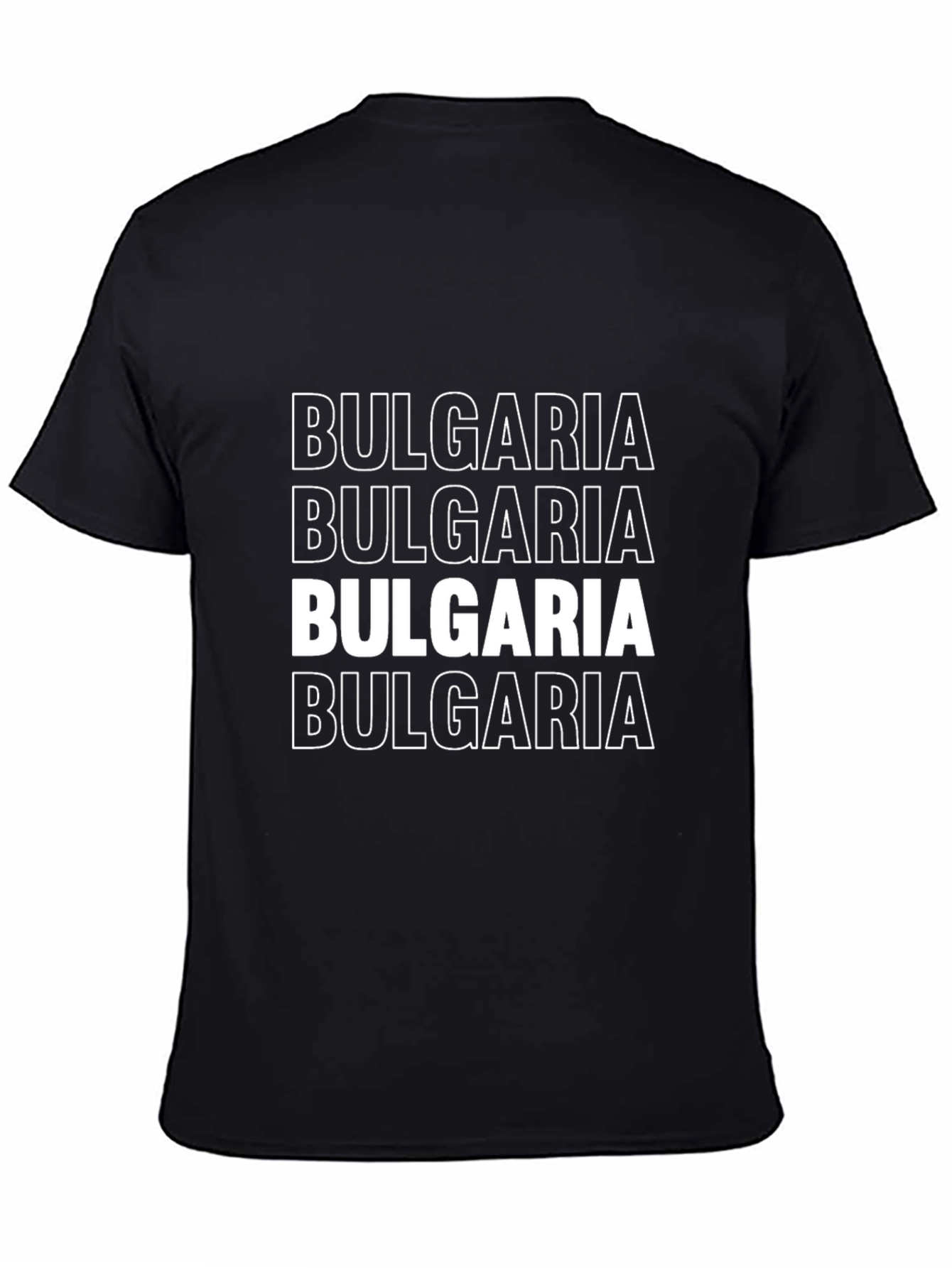 Bulgaria Text Graphic T-Shirt - Black