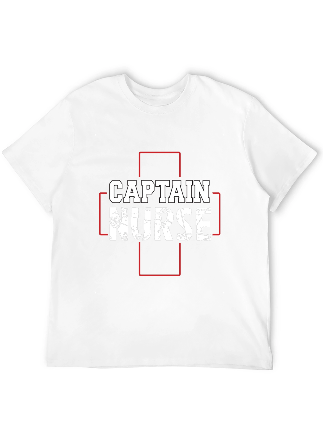 Captain Nurse Graphic T-Shirt - Black Crew Neck Tee