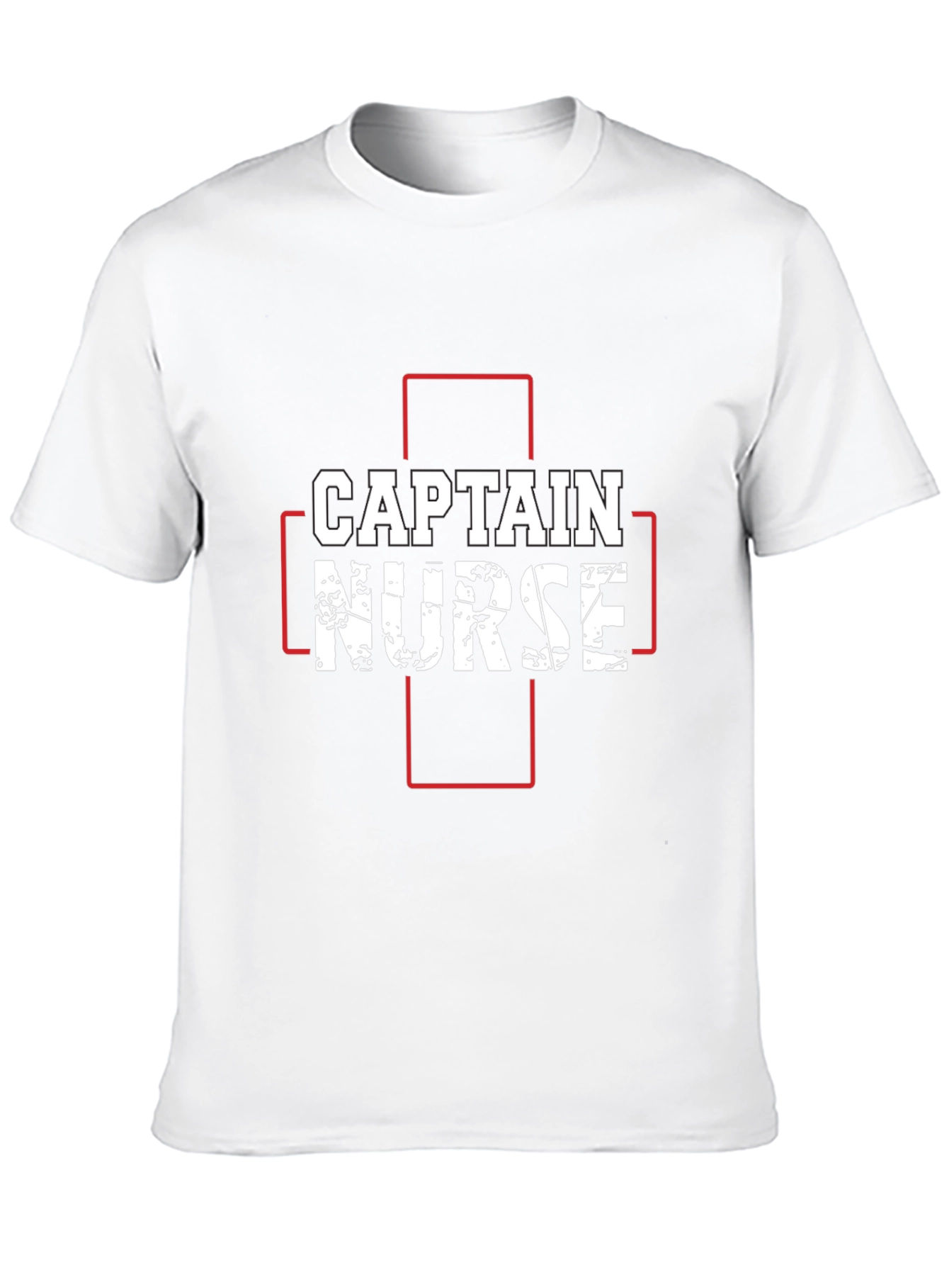 Captain Nurse Graphic T-Shirt - Black Crew Neck Tee