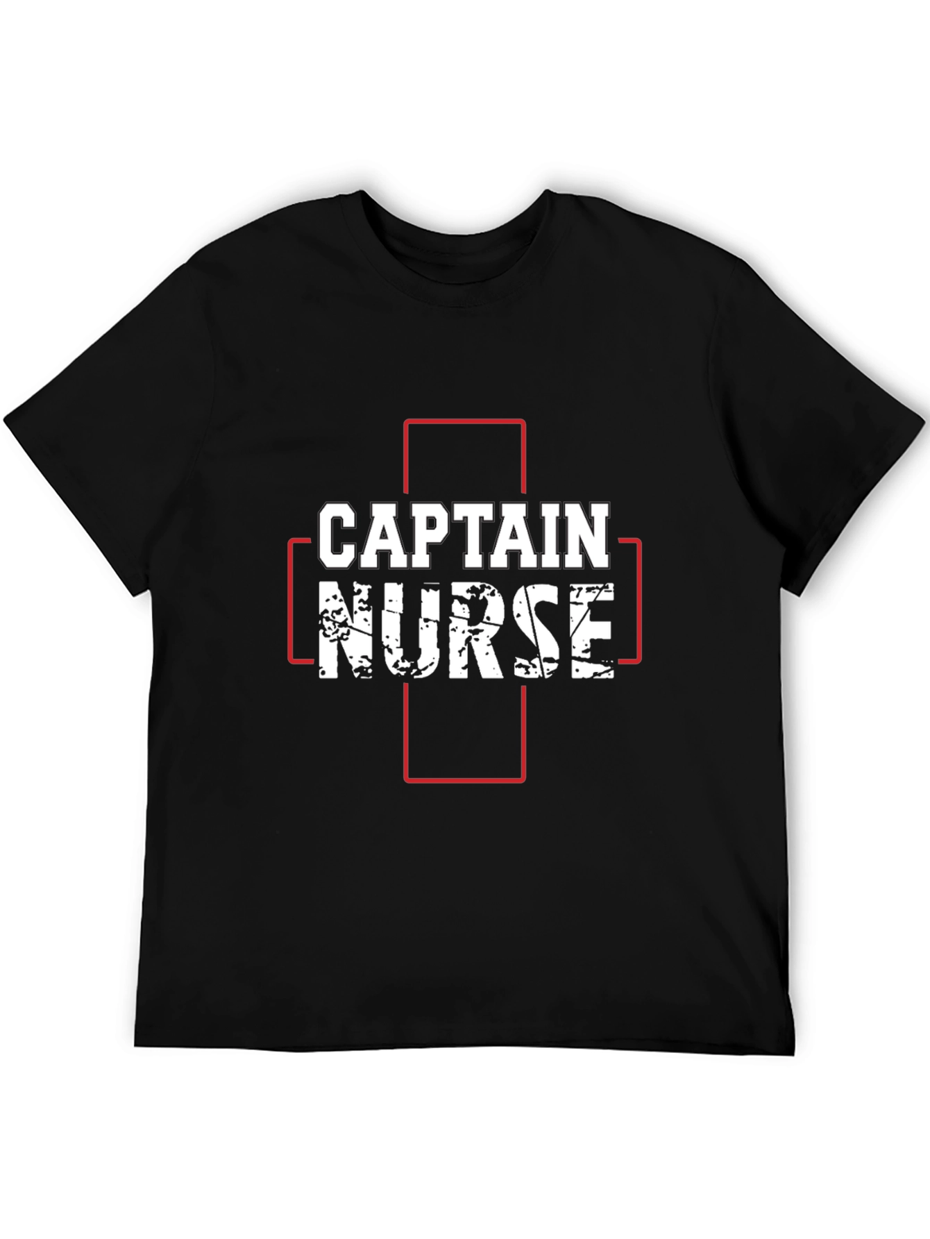 Captain Nurse Graphic T-Shirt - Black Crew Neck Tee