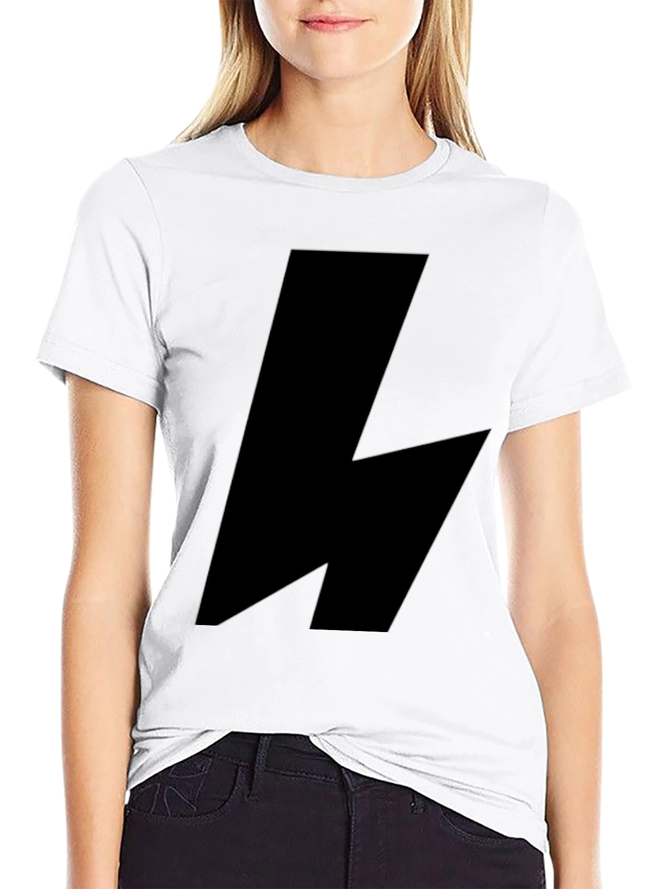 Bold Black Lightning Bolt Graphic Tee