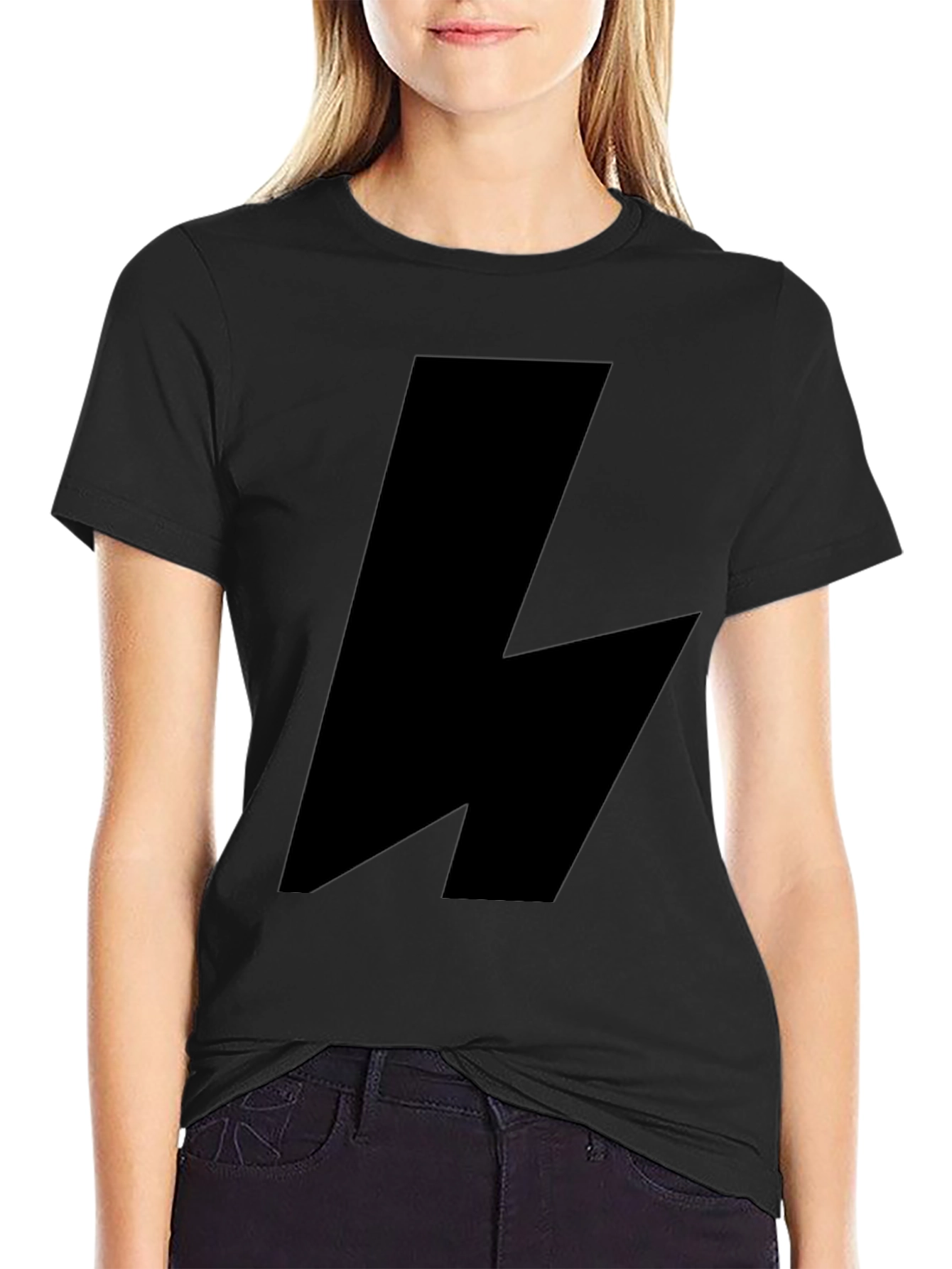 Bold Black Lightning Bolt Graphic Tee