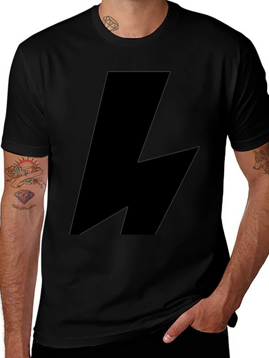 Bold Black Lightning Bolt Graphic Tee