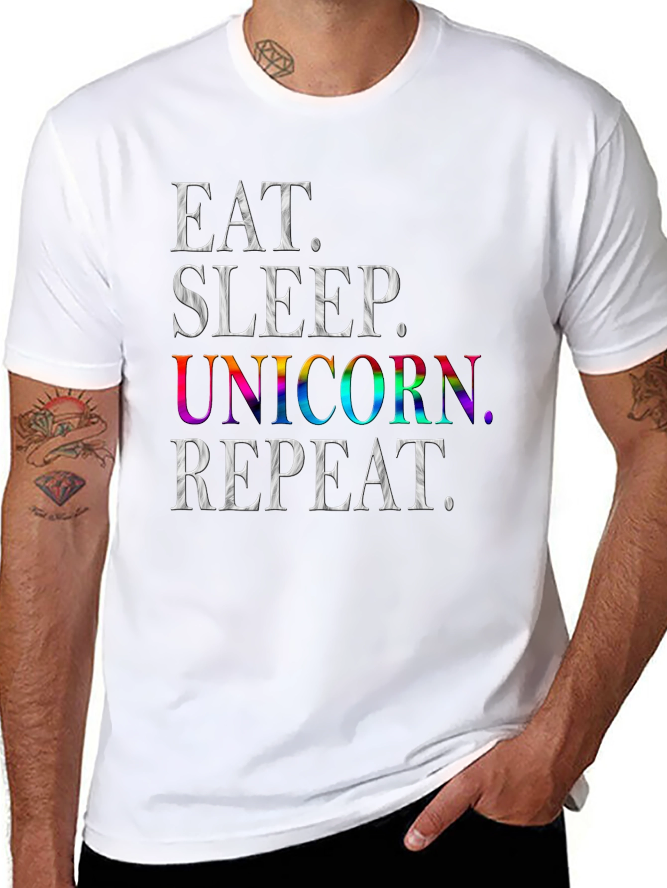 Eat Sleep Unicorn Repeat Graphic Tee