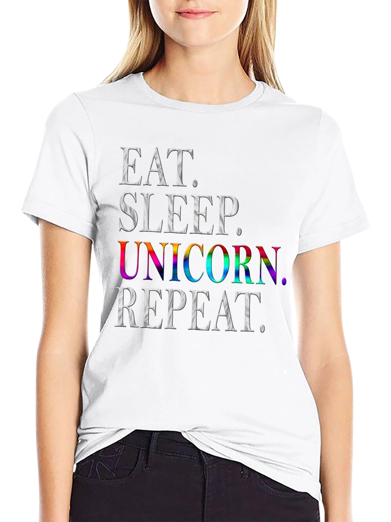 Eat Sleep Unicorn Repeat Graphic Tee