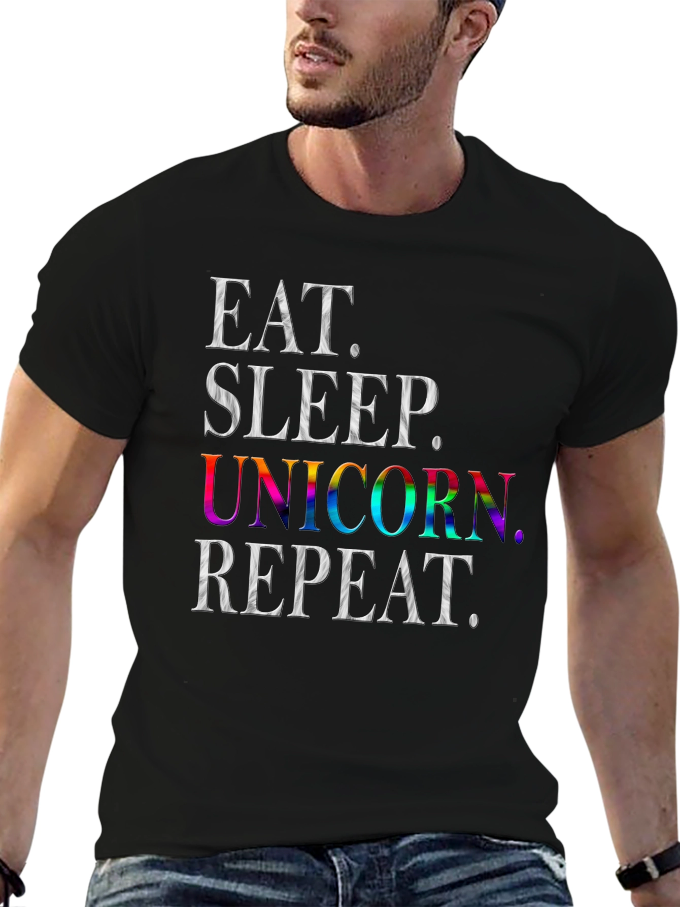 Eat Sleep Unicorn Repeat Graphic Tee