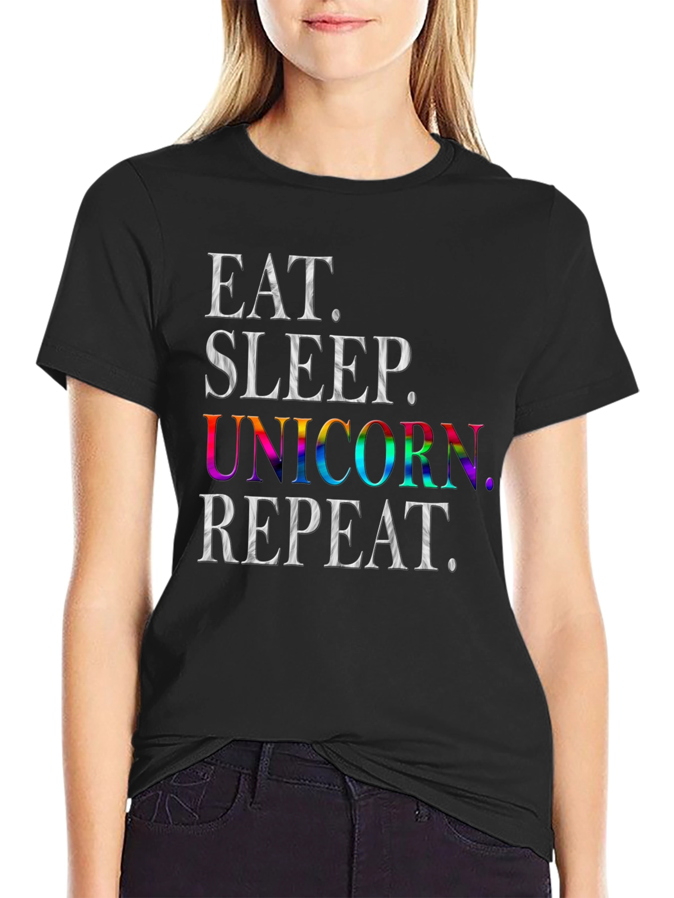 Eat Sleep Unicorn Repeat Graphic Tee