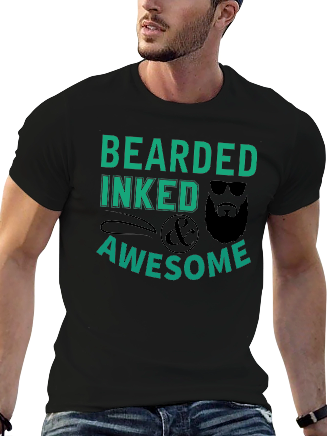 Bearded Inked & Awesome Graphic T-Shirt