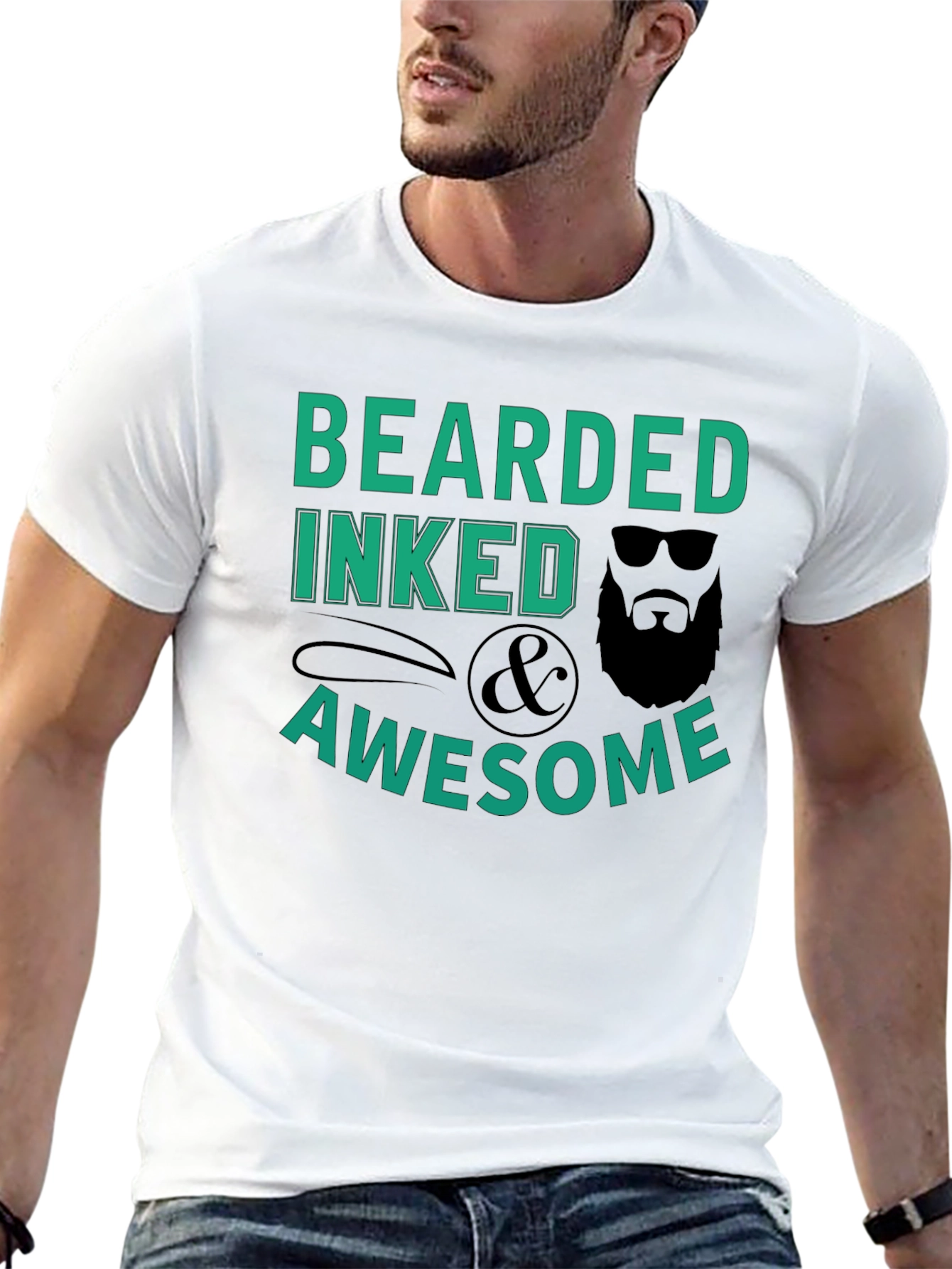 Bearded Inked & Awesome Graphic T-Shirt