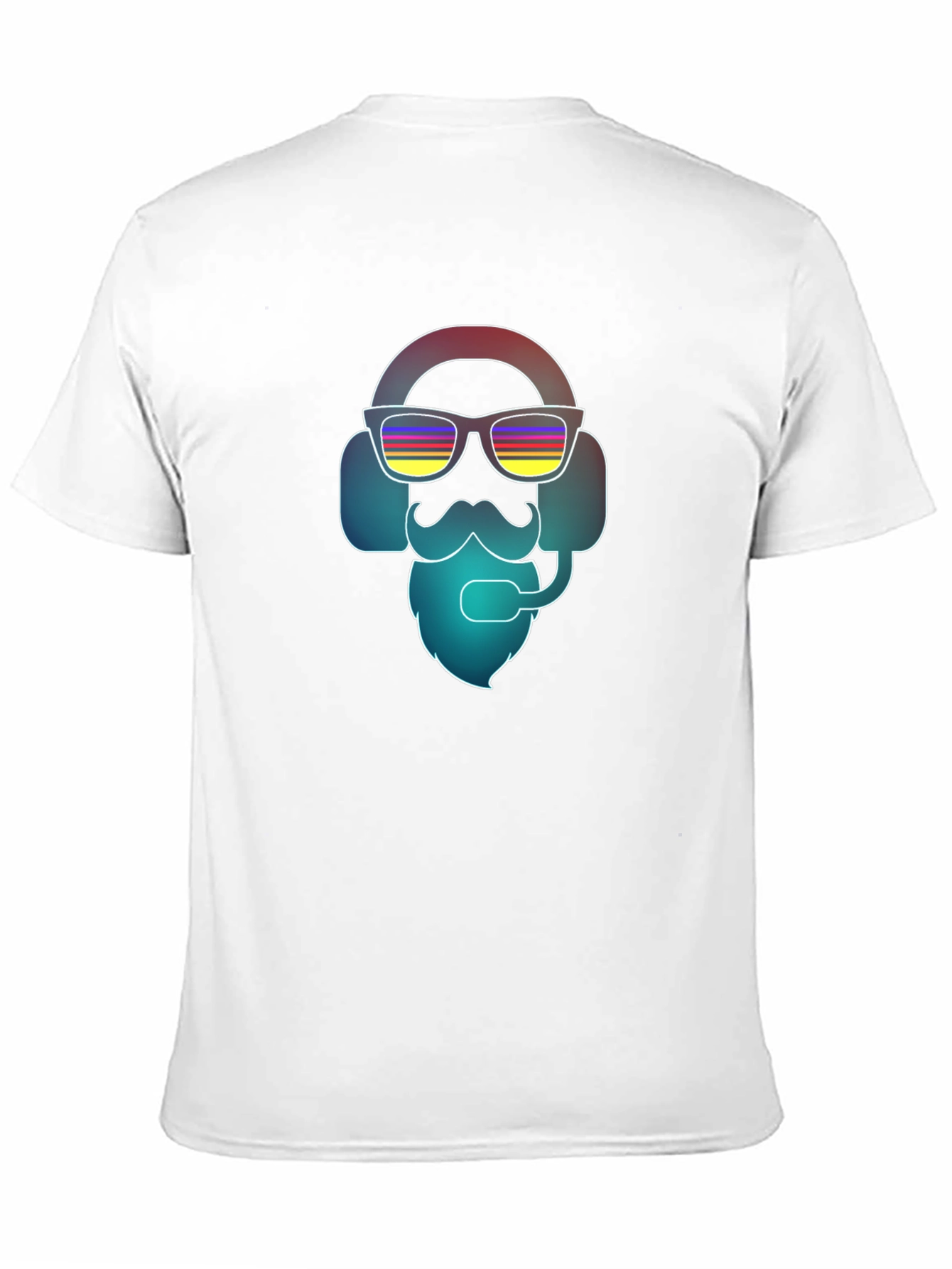 Cool Retro Gamer T-Shirt - Bearded Headphone Design