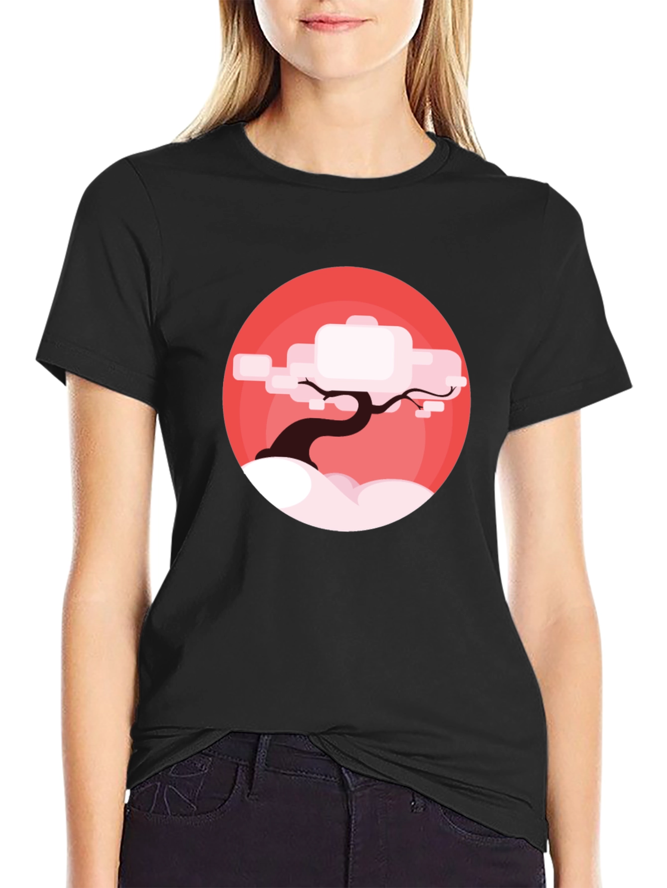 Zen Tree Graphic T-Shirt - Black