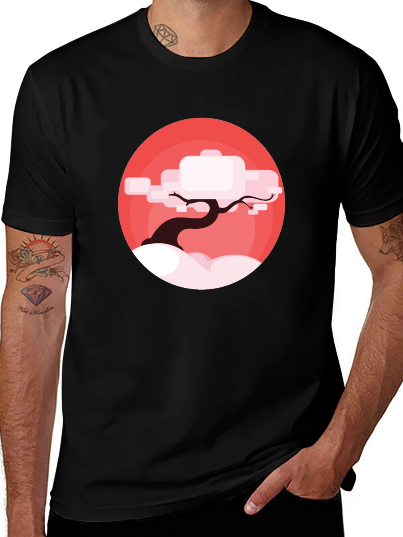 Zen Tree Graphic T-Shirt - Black