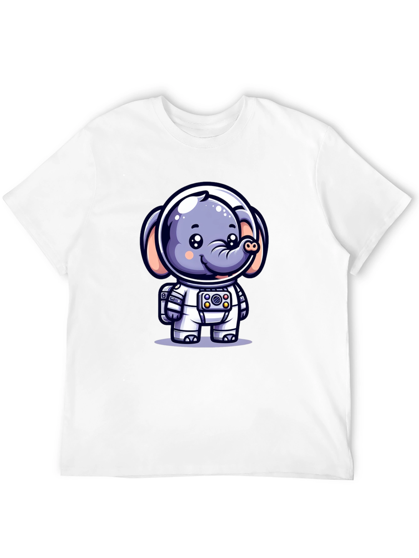 Astronaut Elephant Black T-Shirt