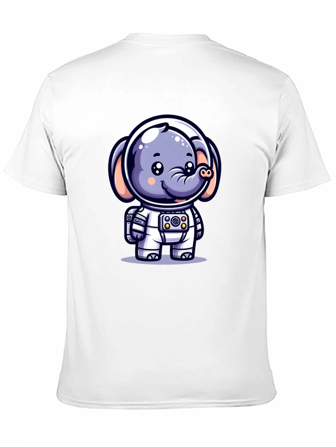 Astronaut Elephant Black T-Shirt
