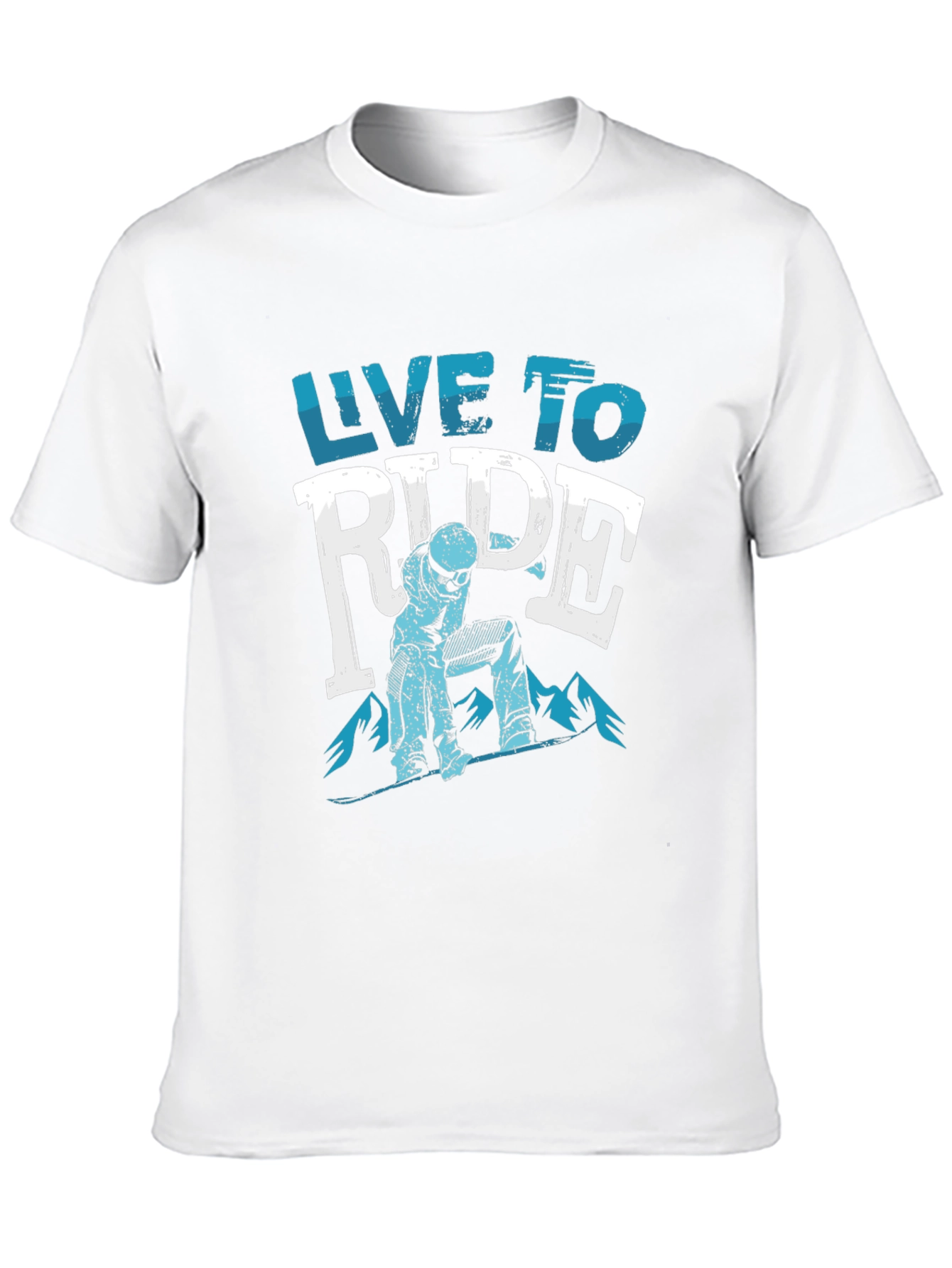 Live To Ride Snowboard T-Shirt - Black Cotton Tee