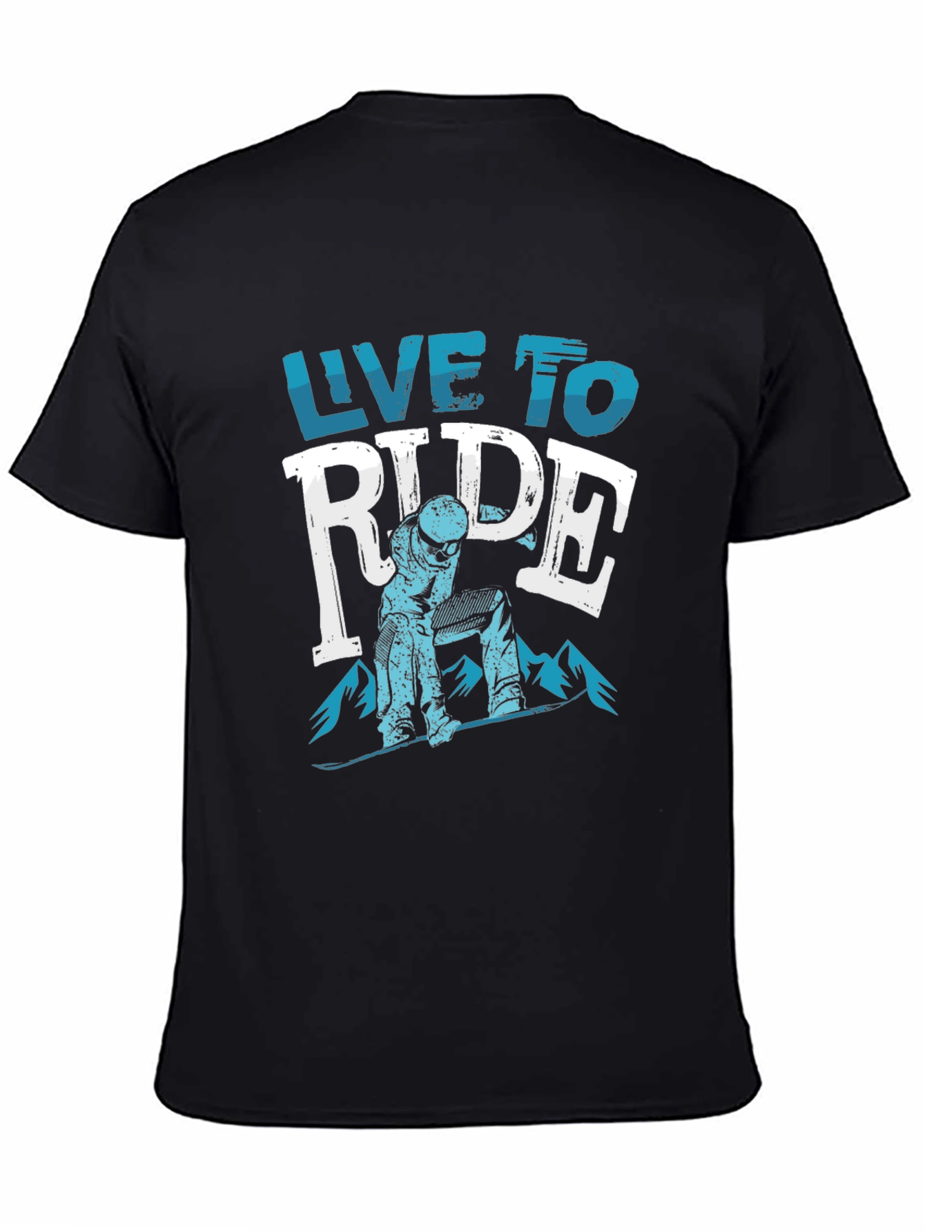 Live To Ride Snowboard T-Shirt - Black Cotton Tee