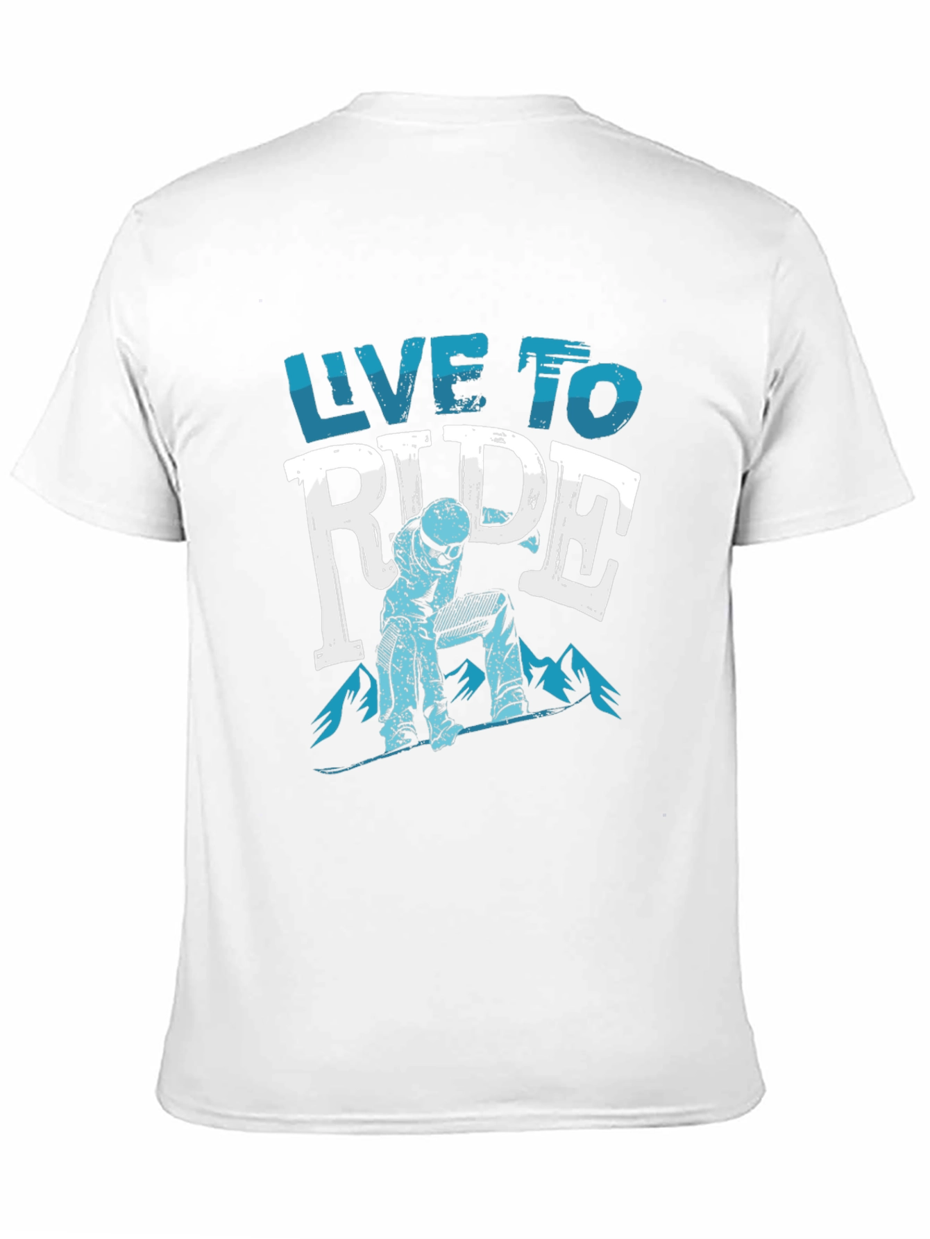 Live To Ride Snowboard T-Shirt - Black Cotton Tee