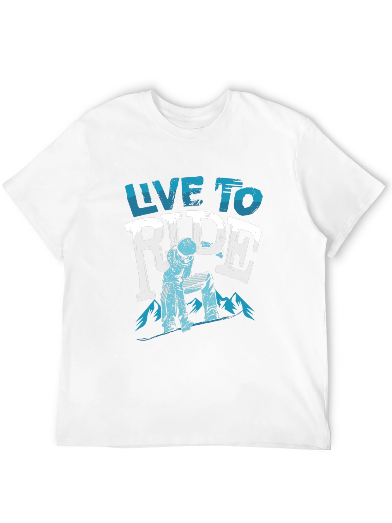 Live To Ride Snowboard T-Shirt - Black Cotton Tee