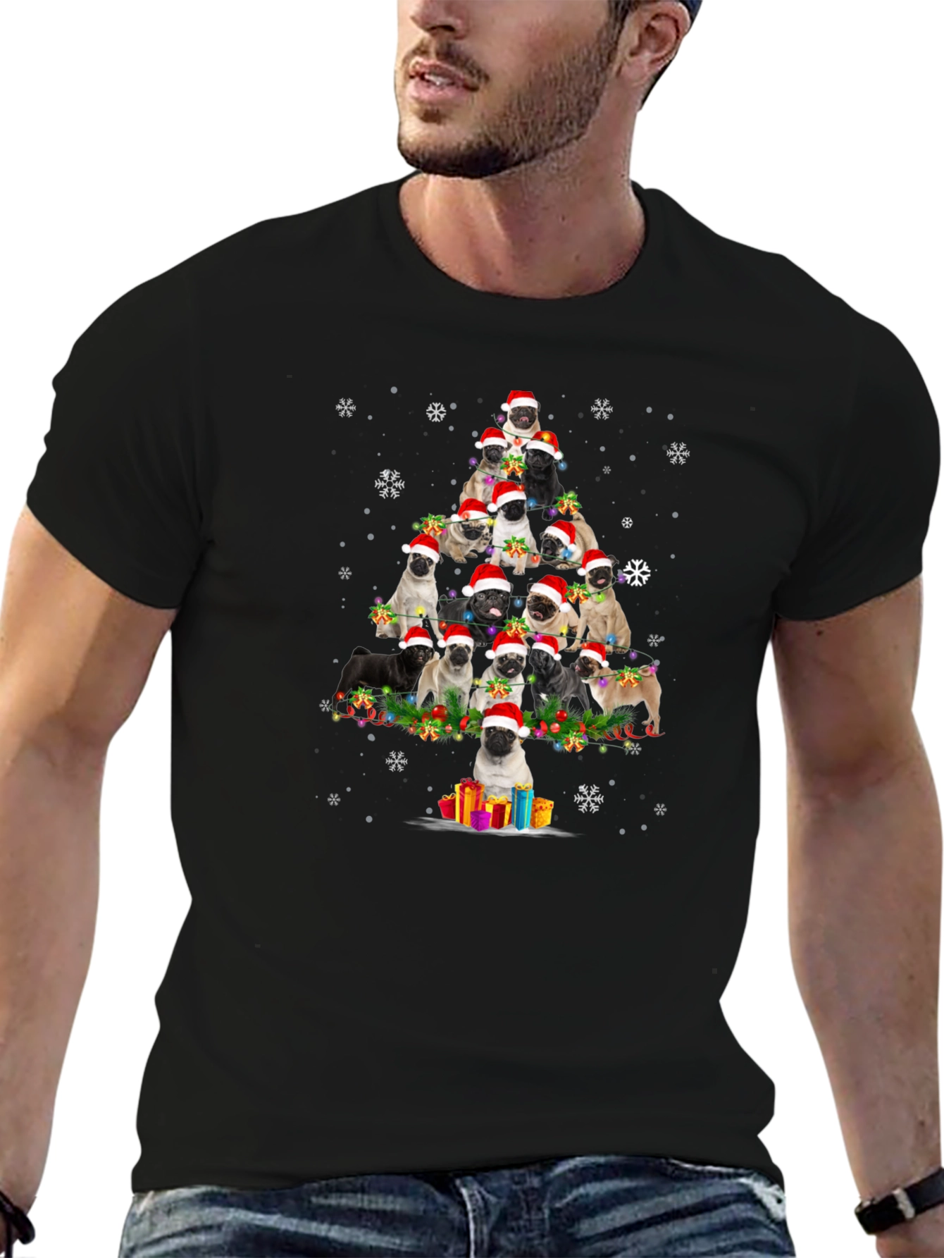 Pug Christmas Tree T-Shirt