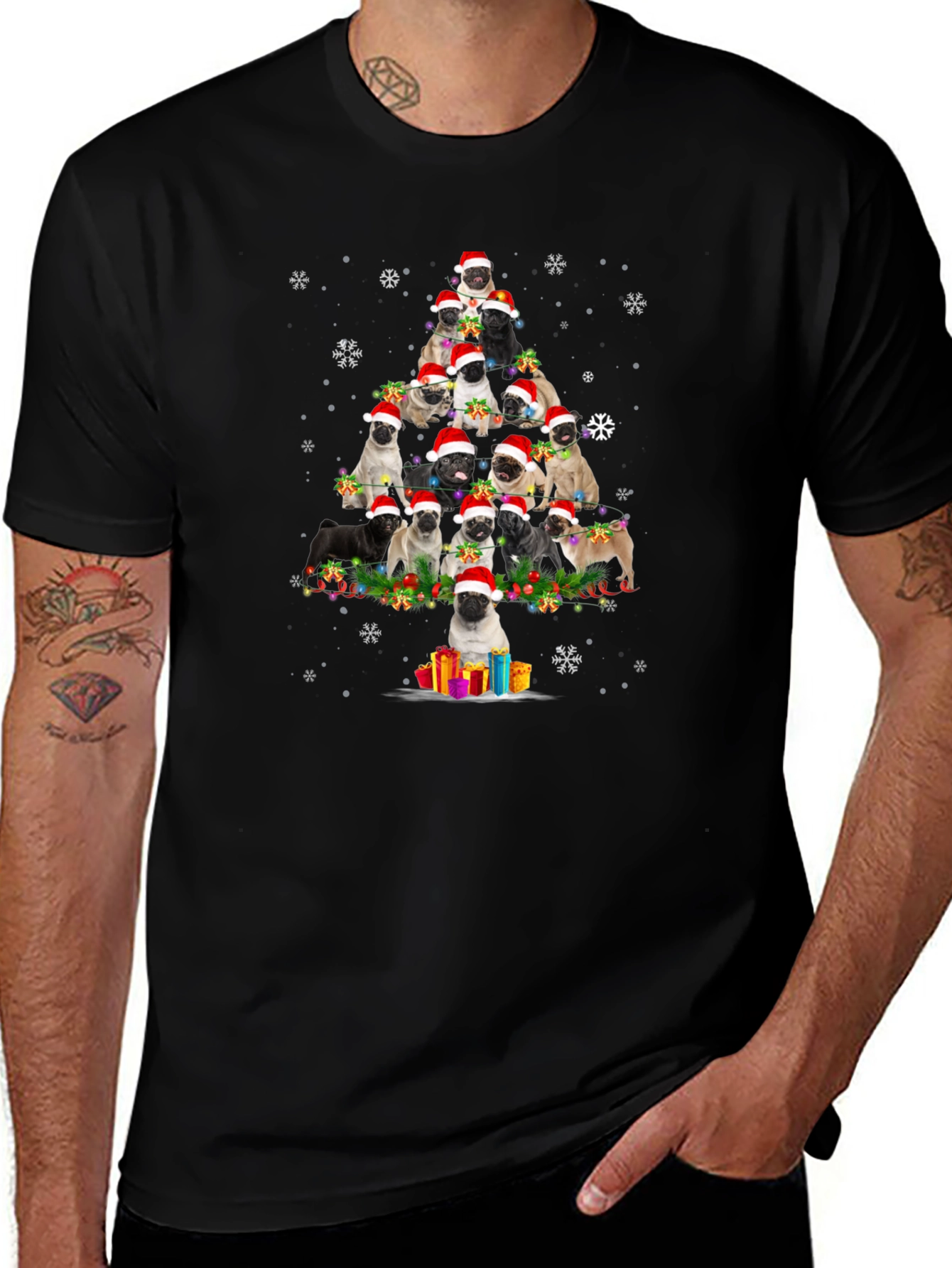 Pug Christmas Tree T-Shirt