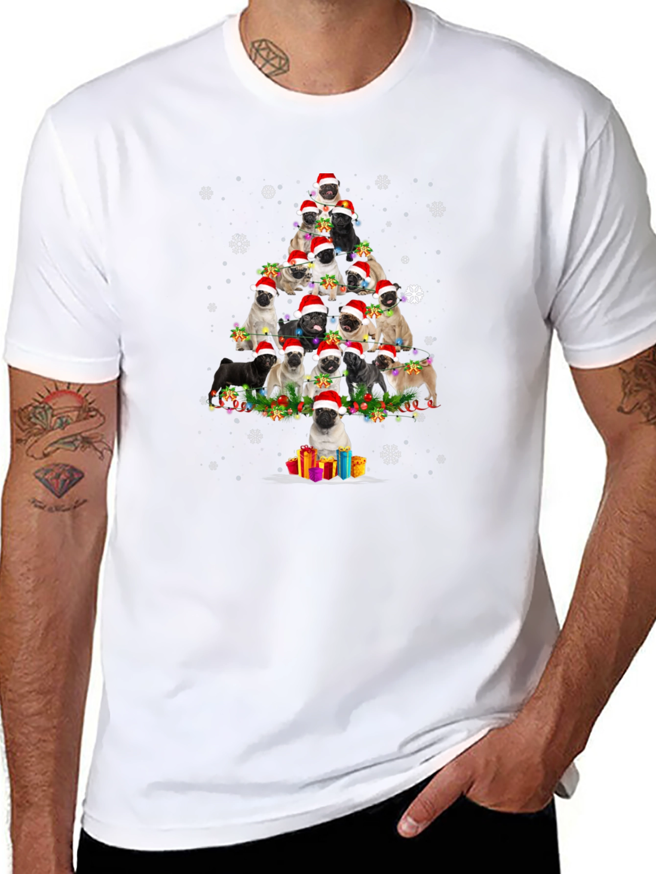 Pug Christmas Tree T-Shirt