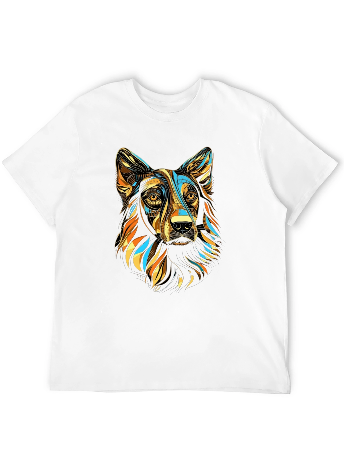 Abstract Dog Graphic T-Shirt - Stylish Mens Tee
