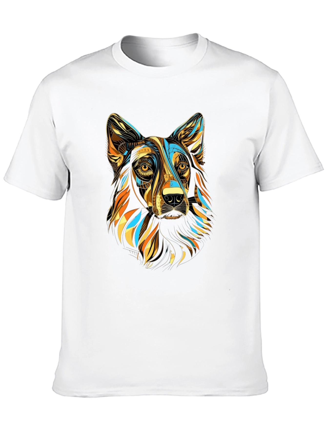 Abstract Dog Graphic T-Shirt - Stylish Mens Tee