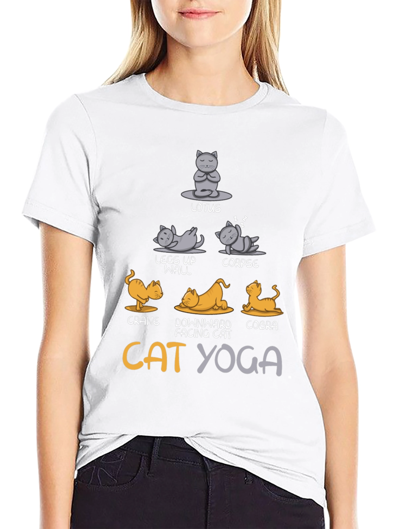 Cat Yoga T-Shirt - Lotus Cobra Crane Poses