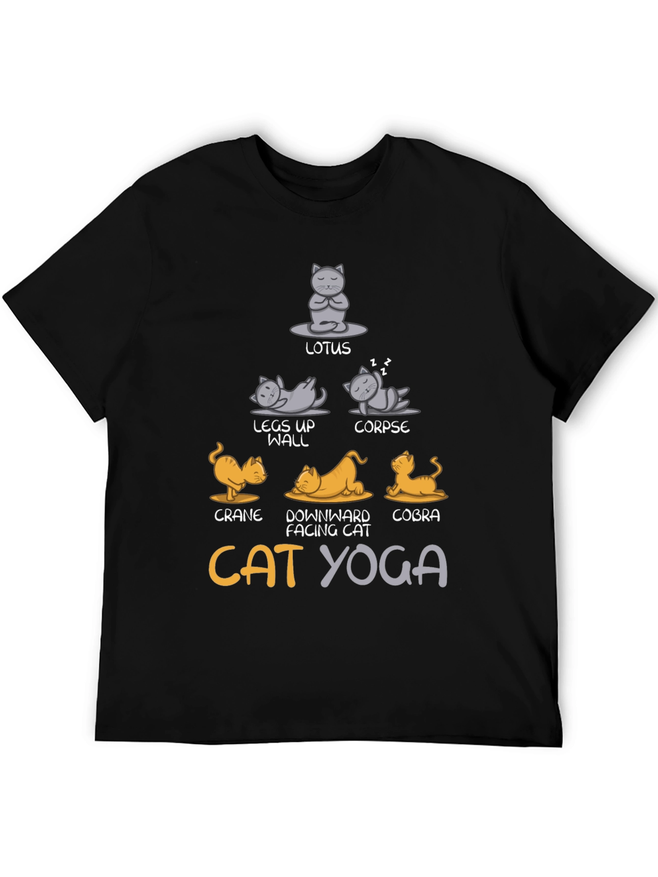 Cat Yoga T-Shirt - Lotus Cobra Crane Poses