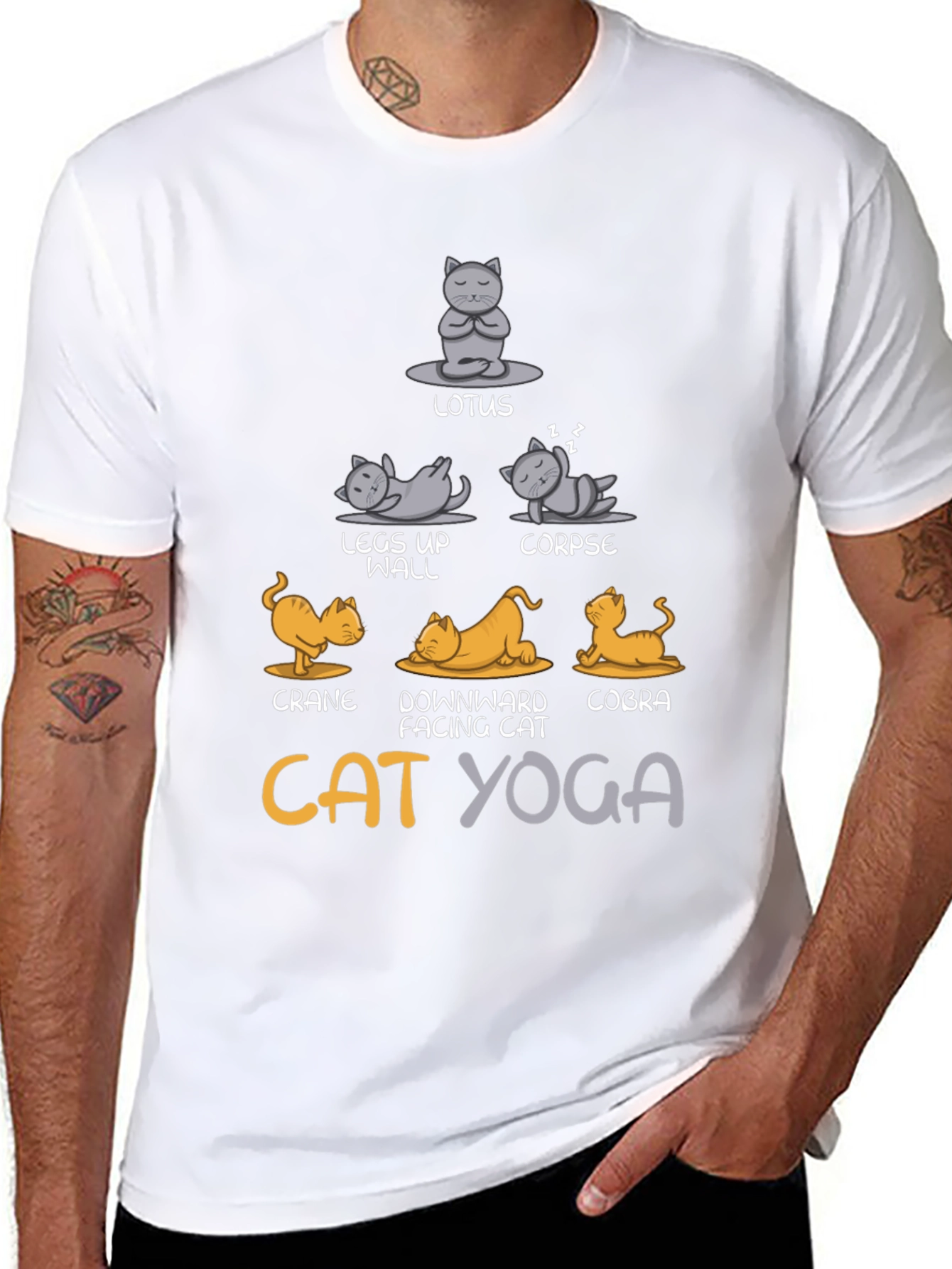 Cat Yoga T-Shirt - Lotus Cobra Crane Poses