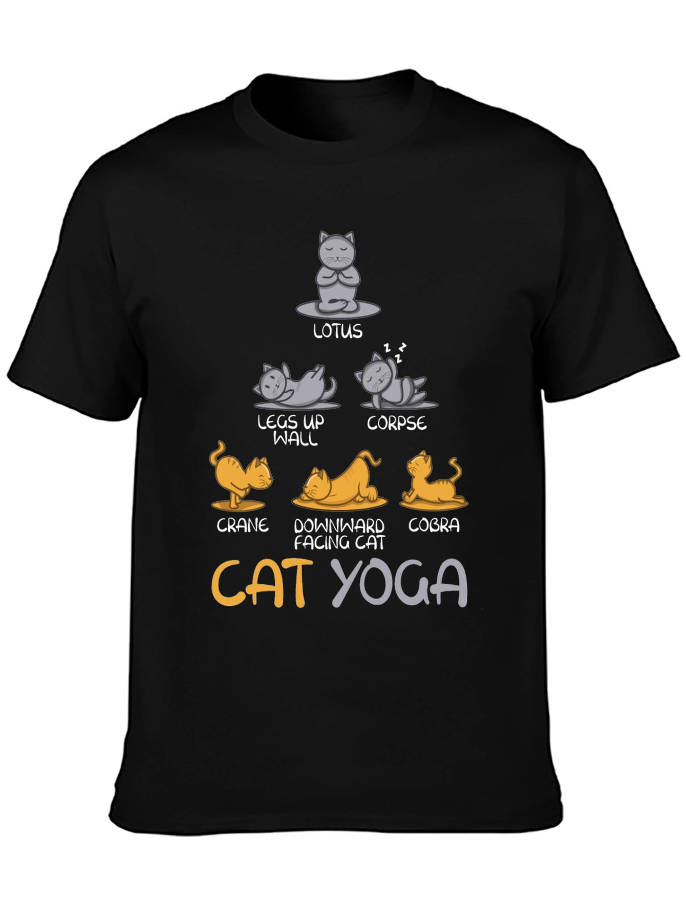 Cat Yoga T-Shirt - Lotus Cobra Crane Poses